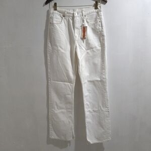 MNG |  White Straight Leg Jeans Crisp Minimalist Style , Miranda